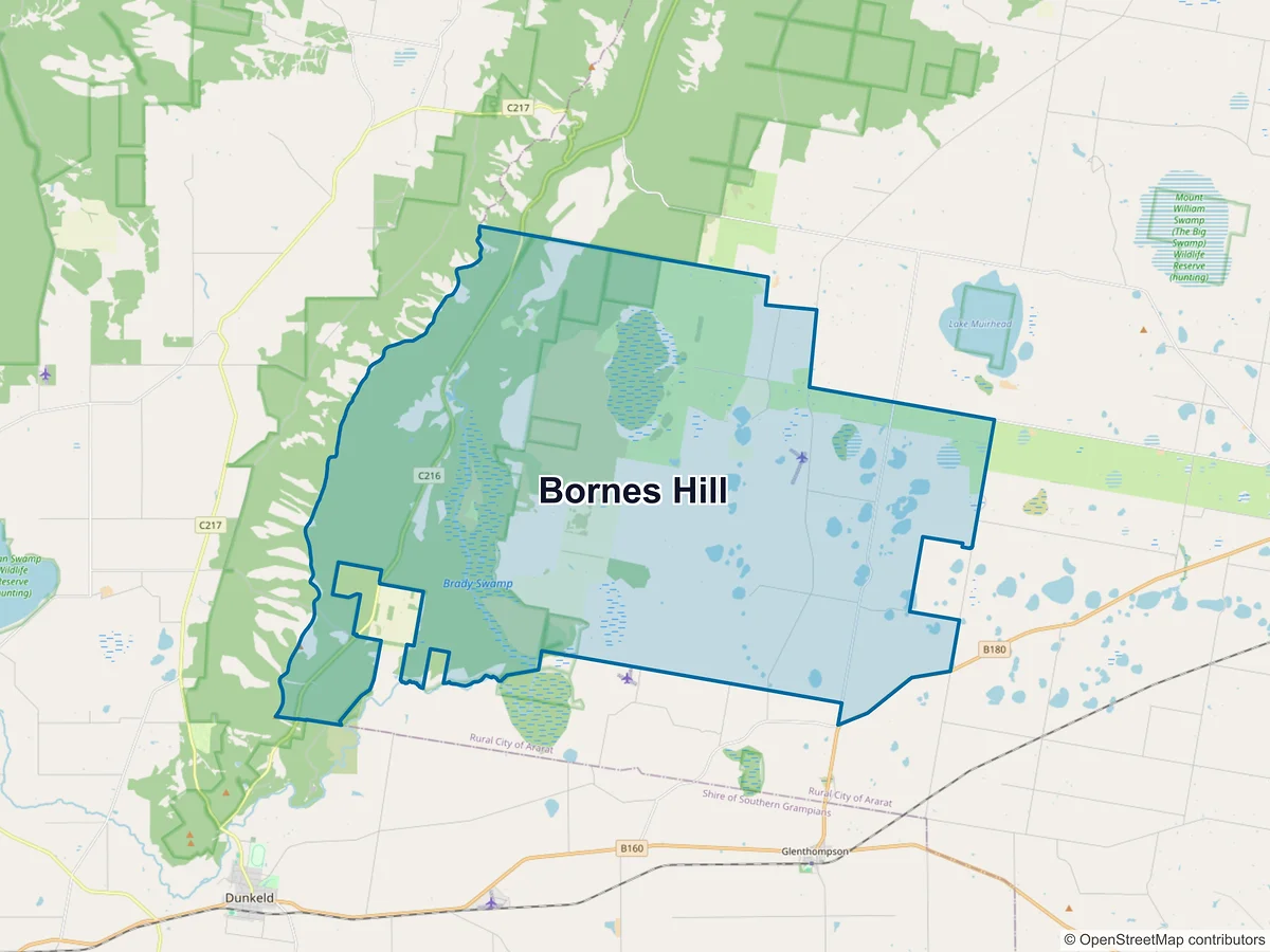 Map of Bornes Hill, VIC, Australia