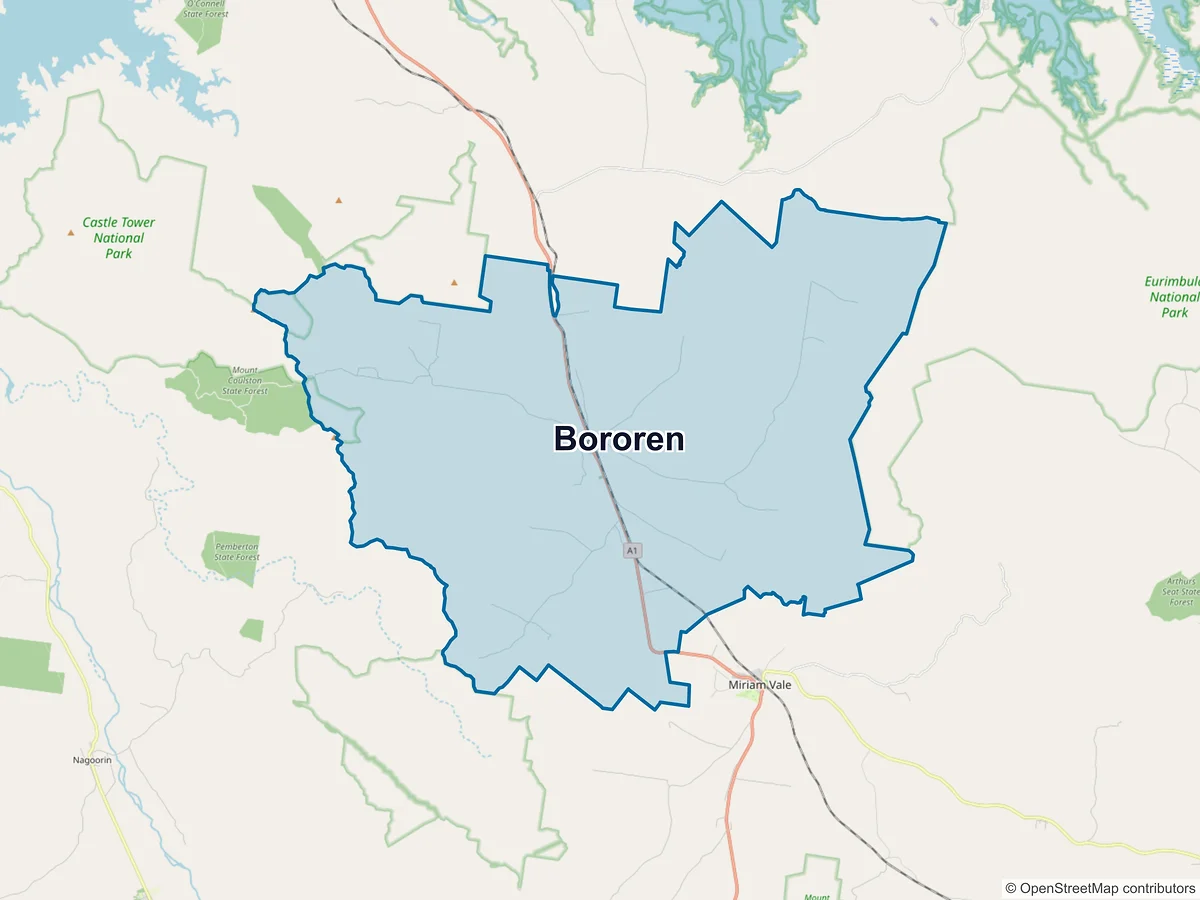 Map of Bororen, QLD, Australia