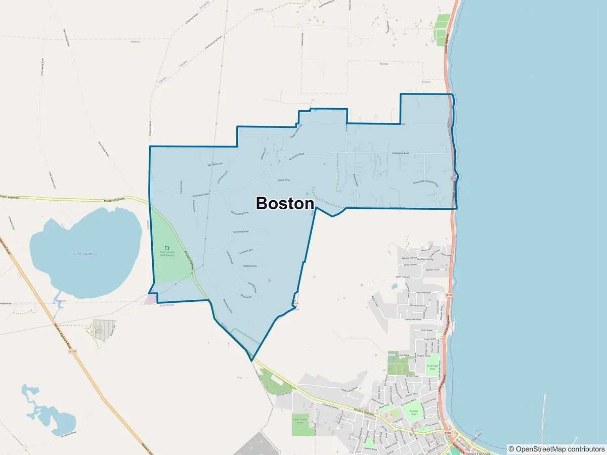 Map of Boston, SA, Australia