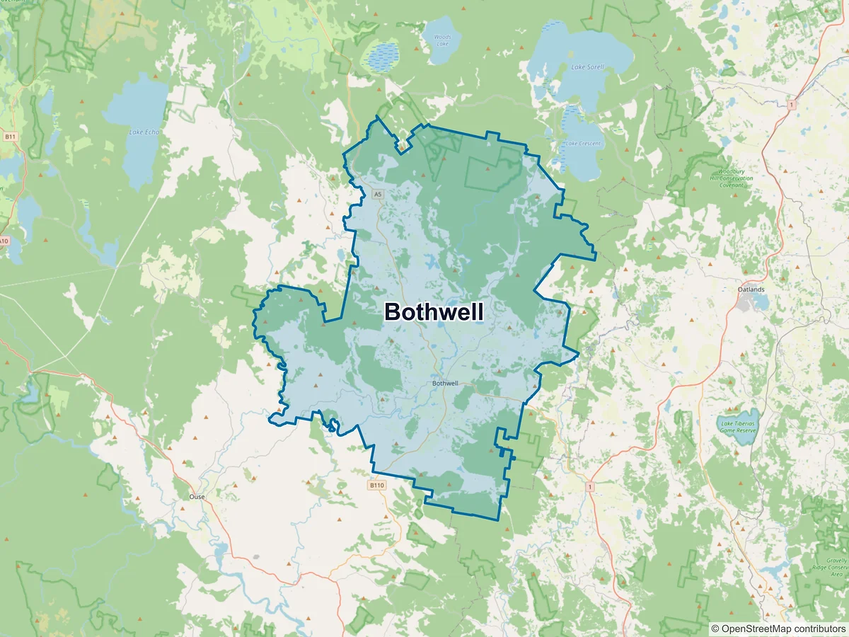 Map of Bothwell, TAS, Australia