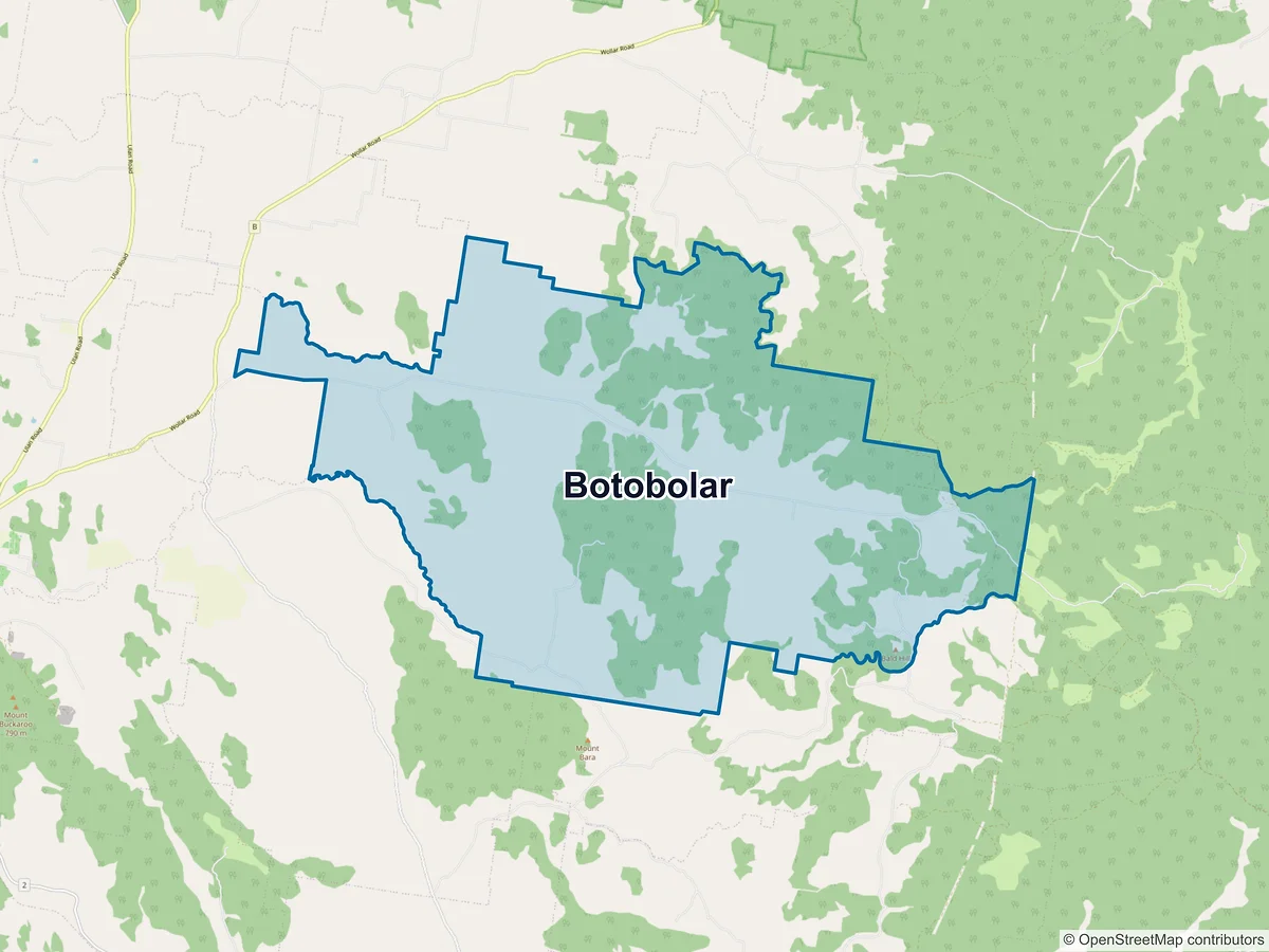 Map of Botobolar, NSW, Australia