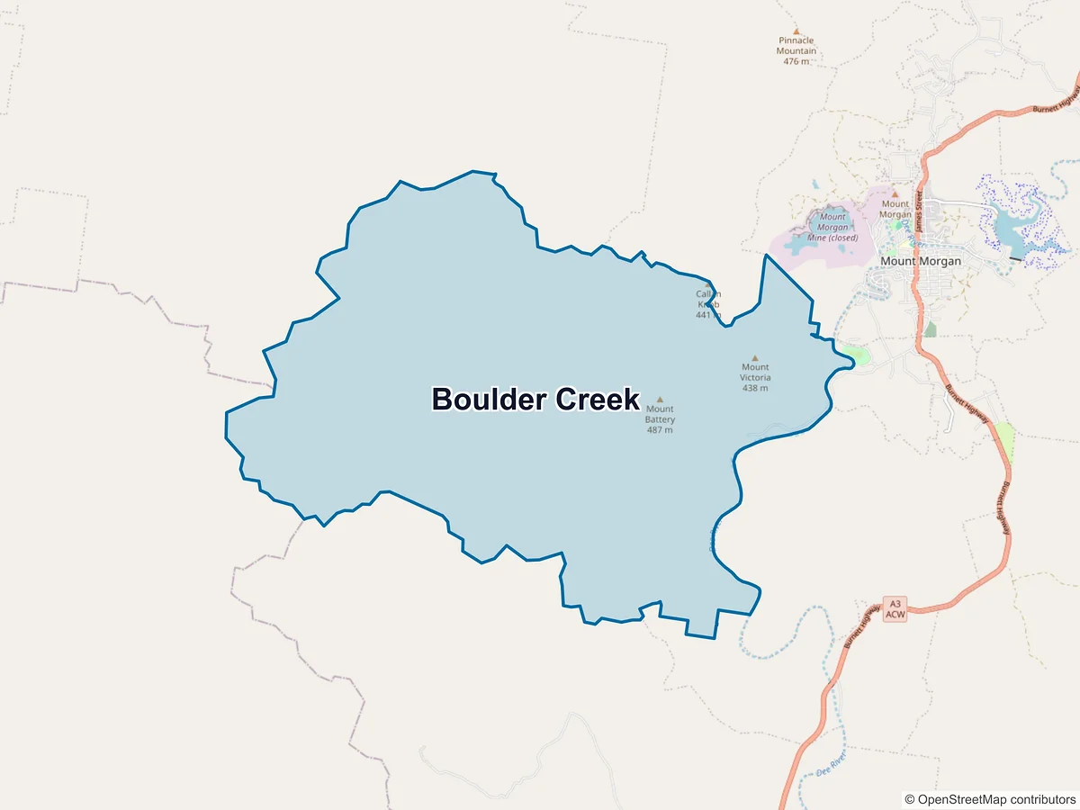 Map of Boulder Creek, QLD, Australia