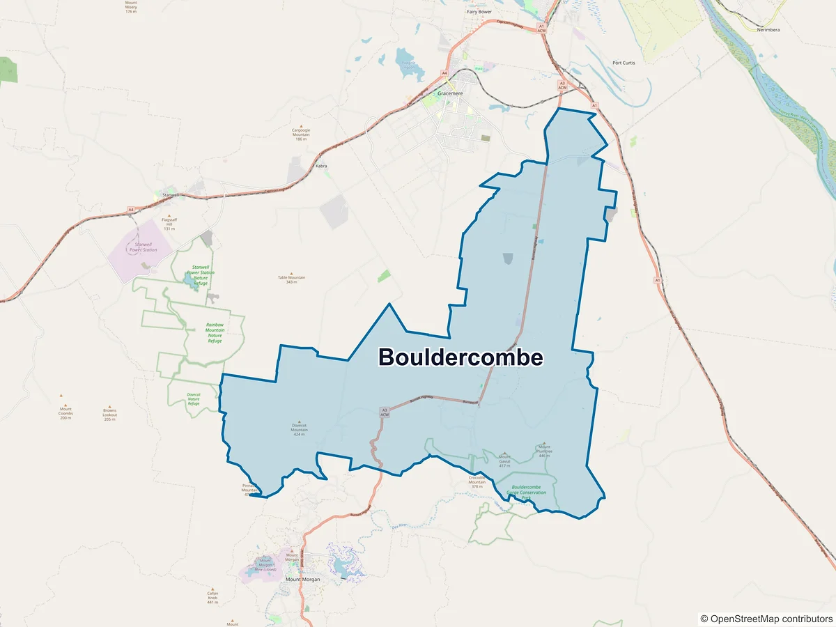 Map of Bouldercombe, QLD, Australia