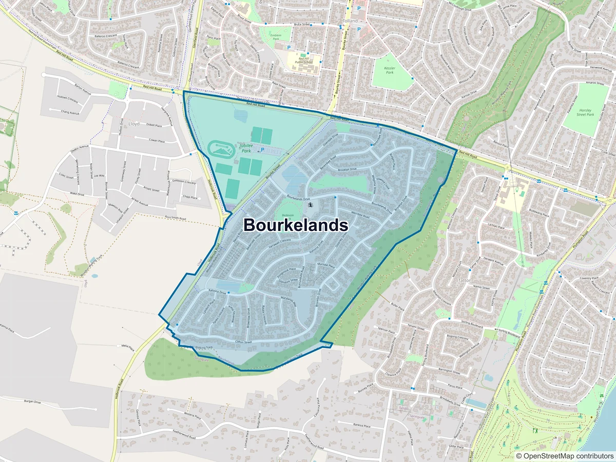 Map of Bourkelands, NSW, Australia