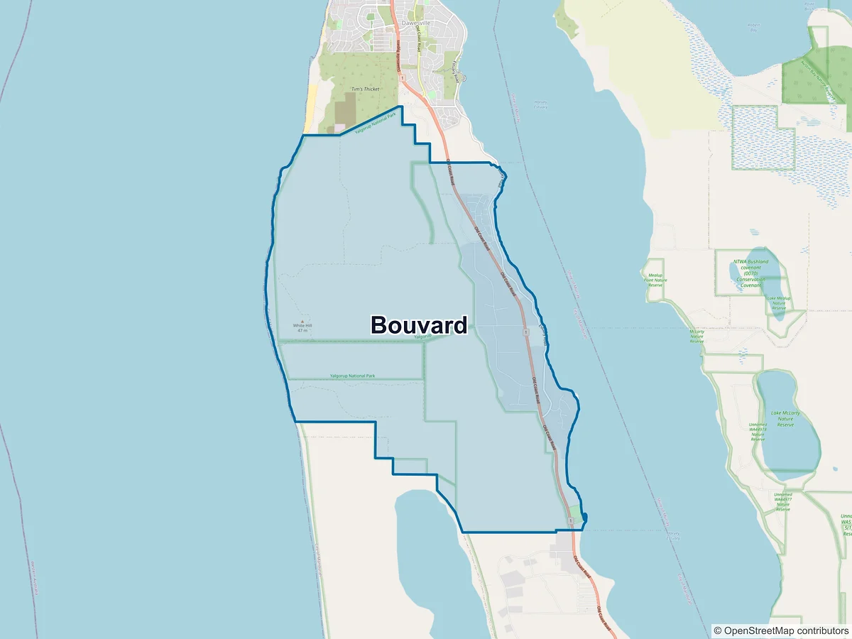 Map of Bouvard, WA, Australia