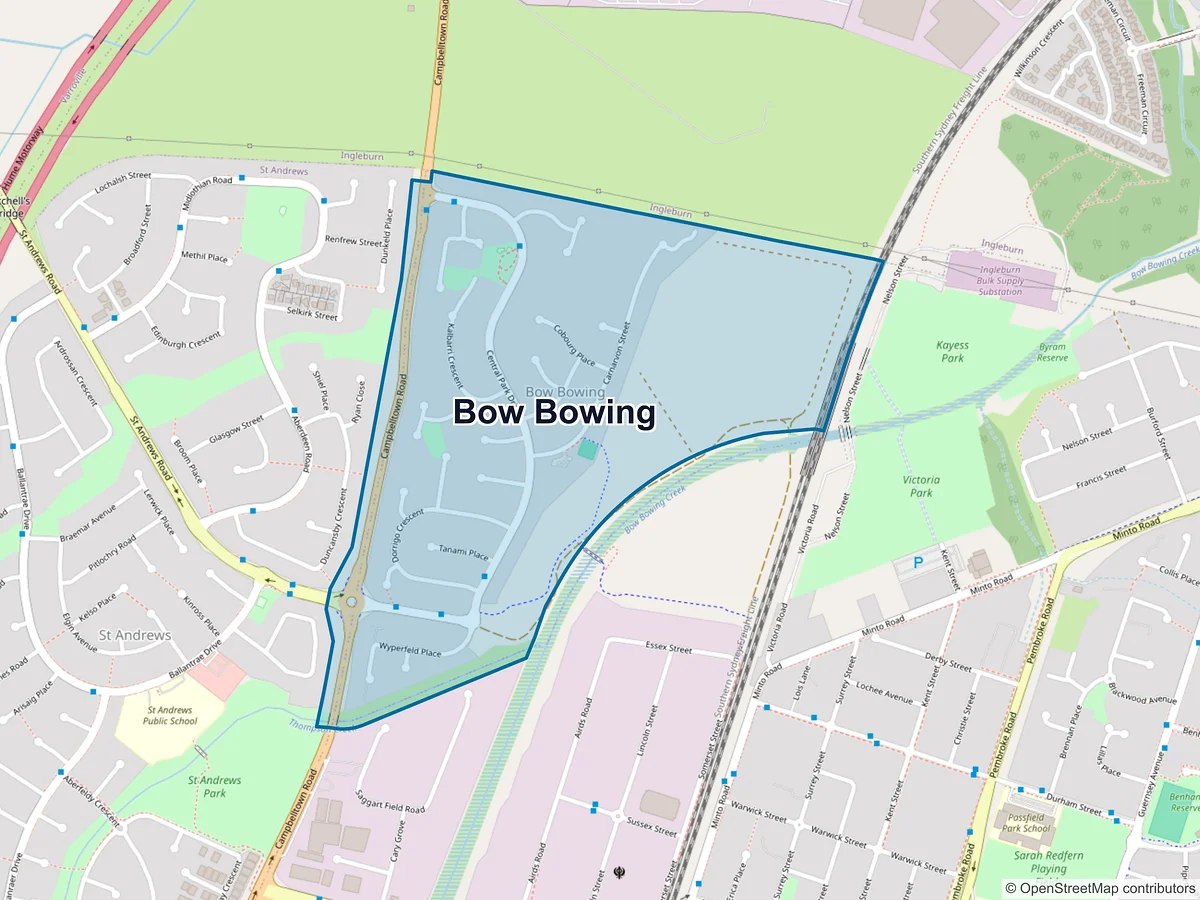 Map of Bow Bowing, NSW, Australia