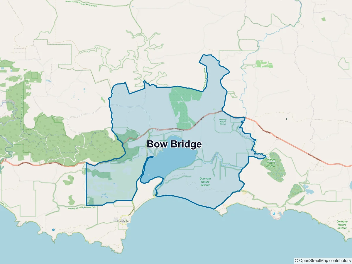 Map of Bow Bridge, WA, Australia