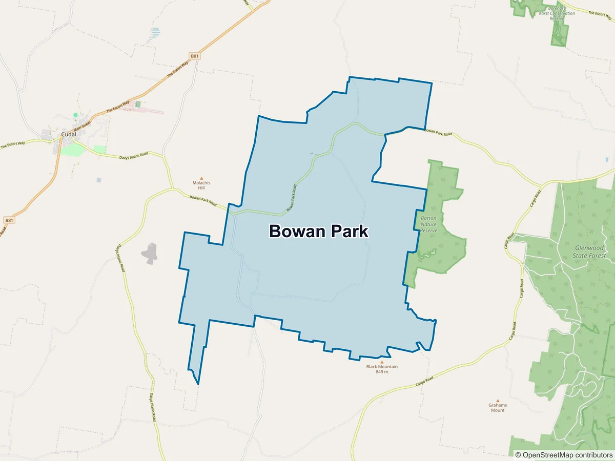 Map of Bowan Park, NSW, Australia