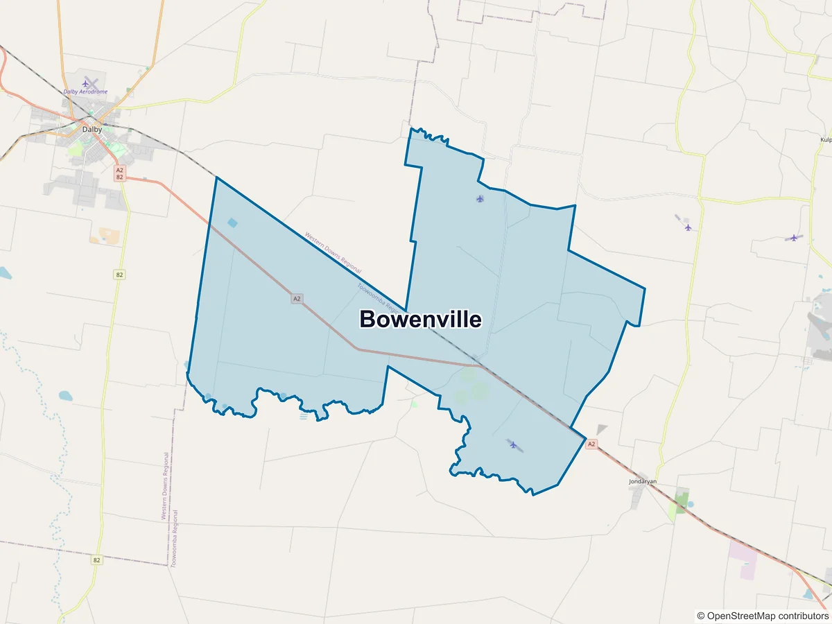 Map of Bowenville, QLD, Australia
