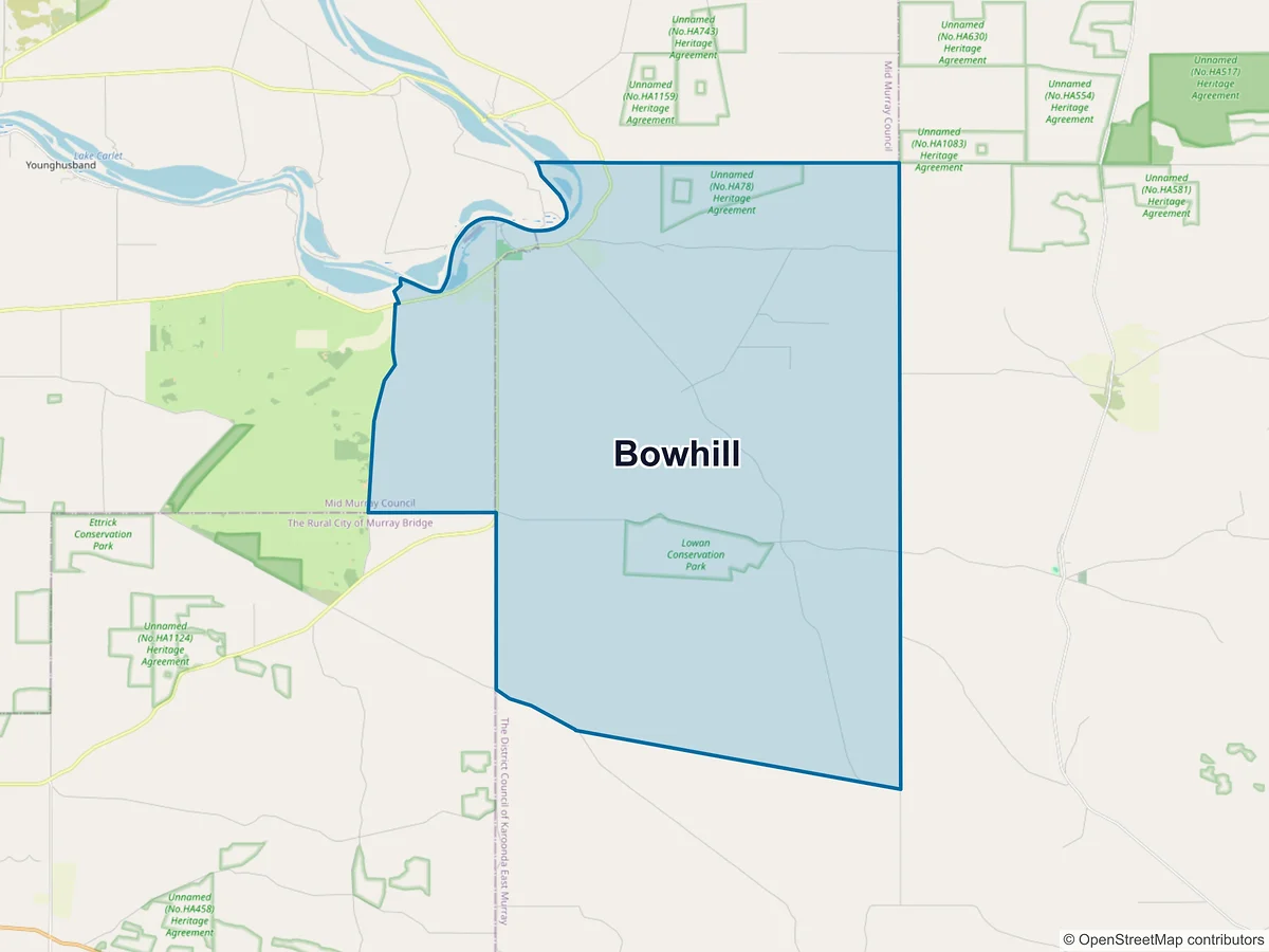 Map of Bowhill, SA, Australia