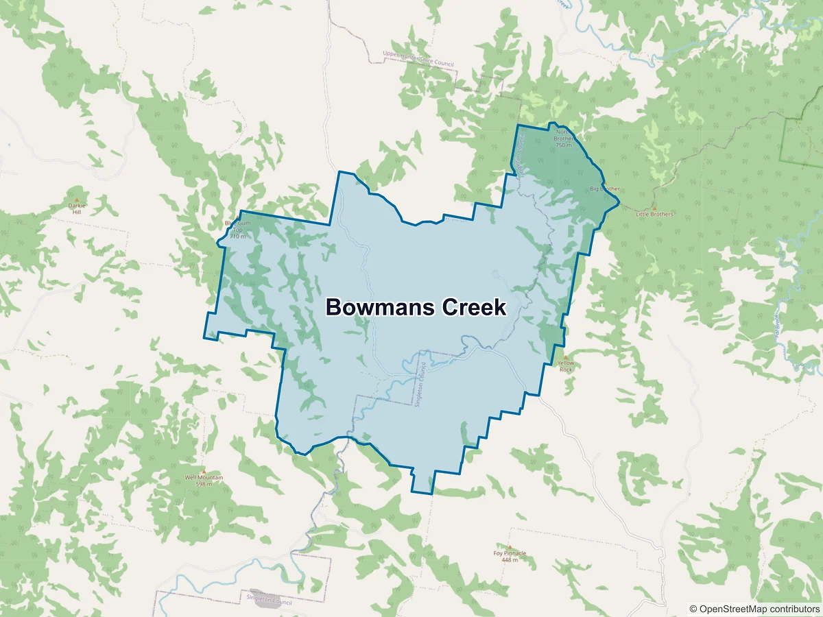 Map of Bowmans Creek, NSW, Australia
