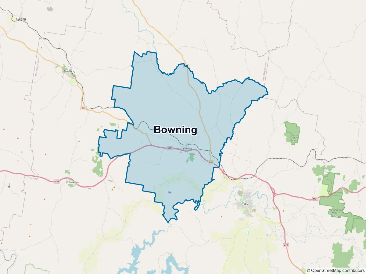 Map of Bowning, NSW, Australia