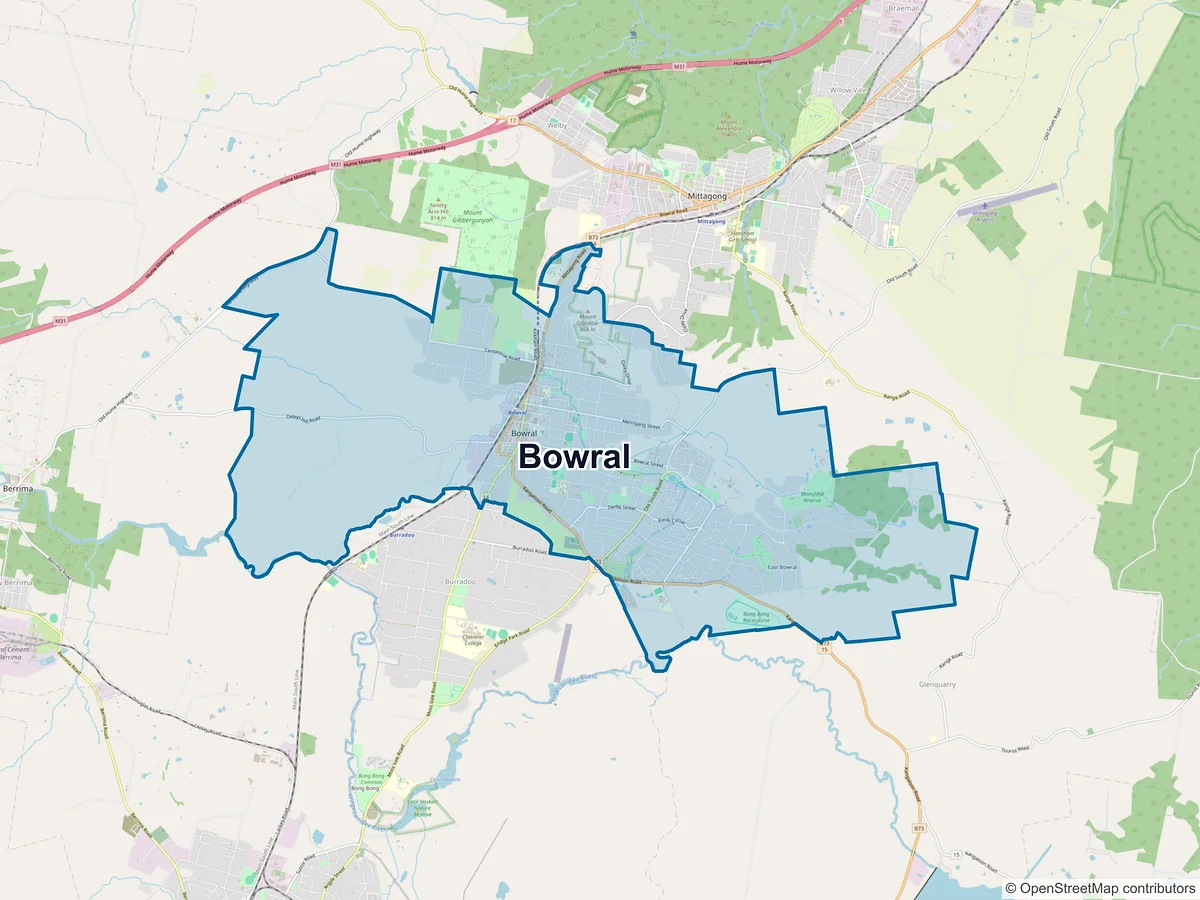 Map of Bowral, NSW, Australia