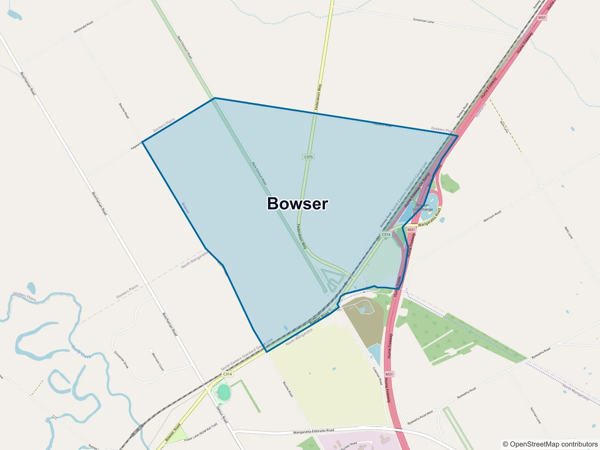Map of Bowser, VIC, Australia