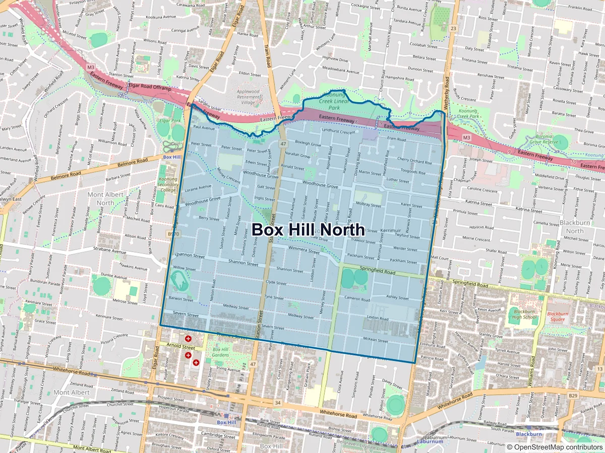 Map of Box Hill North, VIC, Australia