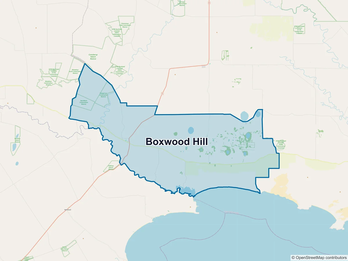 Map of Boxwood Hill, WA, Australia