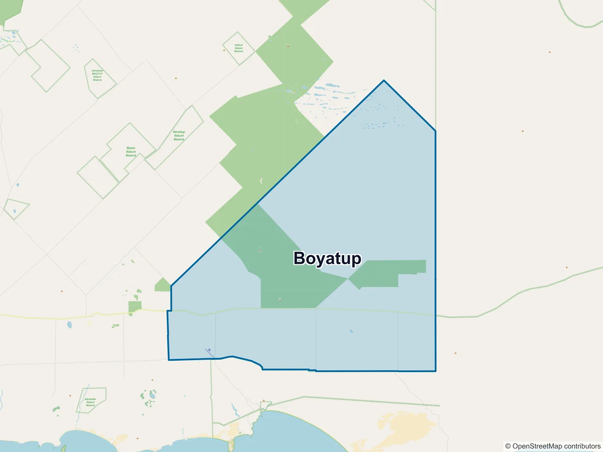 Map of Boyatup, WA, Australia
