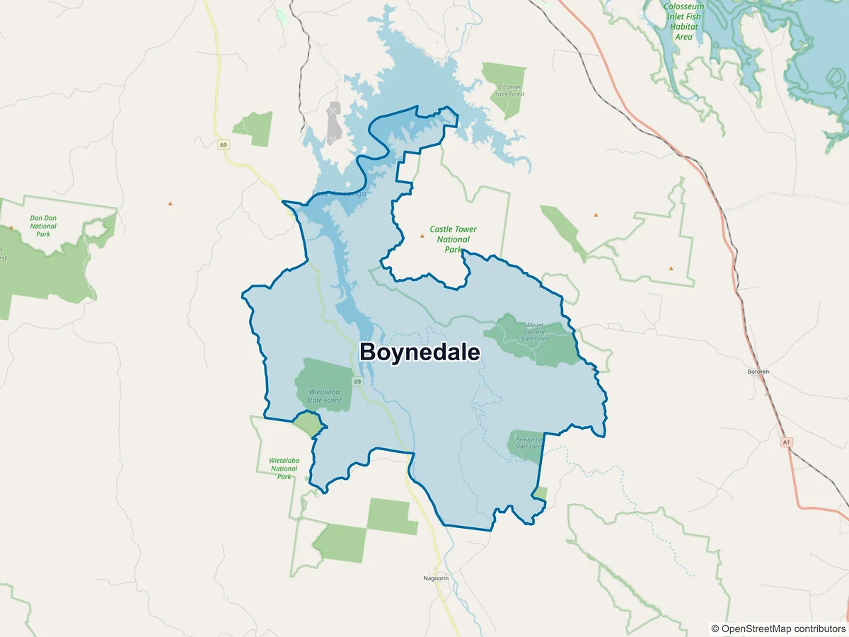 Map of Boynedale, QLD, Australia