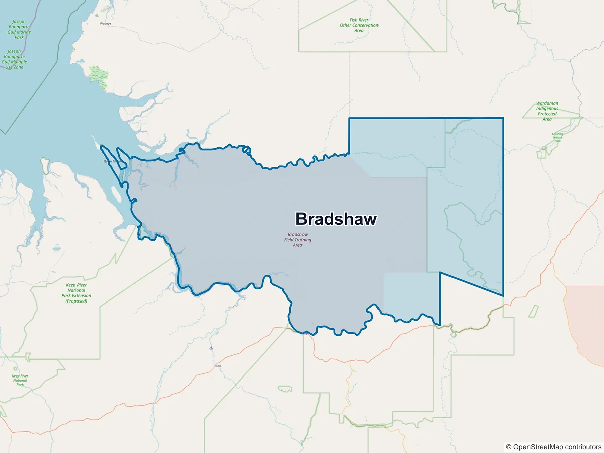 Map of Bradshaw, NT, Australia