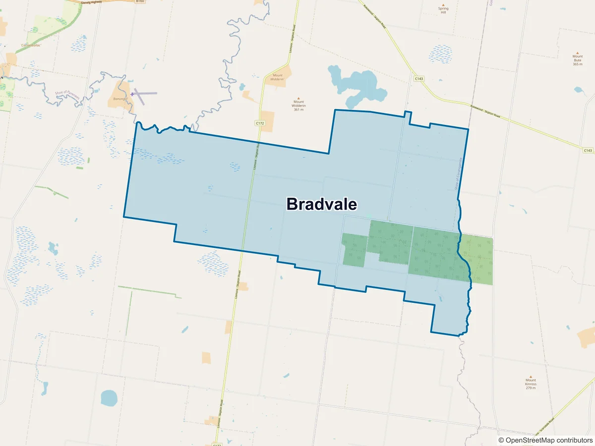 Map of Bradvale, VIC, Australia