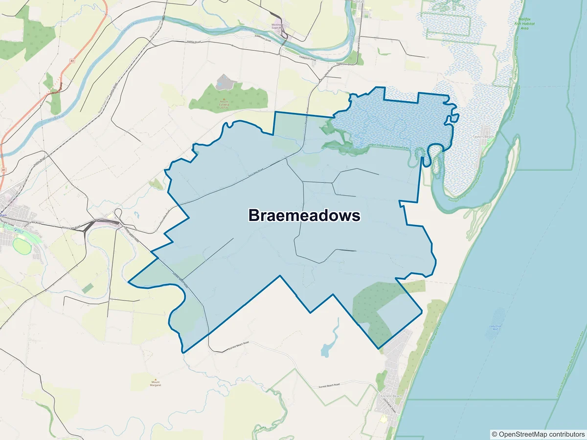 Map of Braemeadows, QLD, Australia