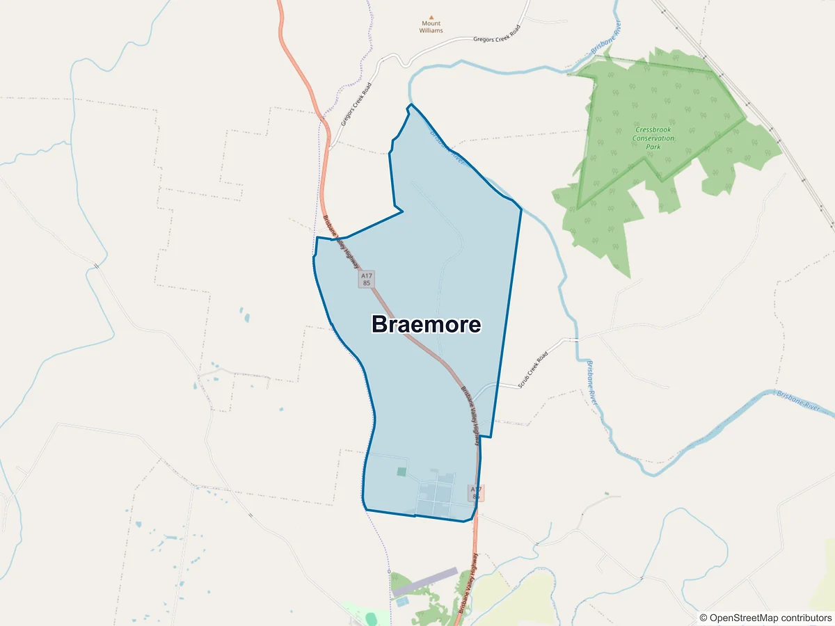 Map of Braemore, QLD, Australia