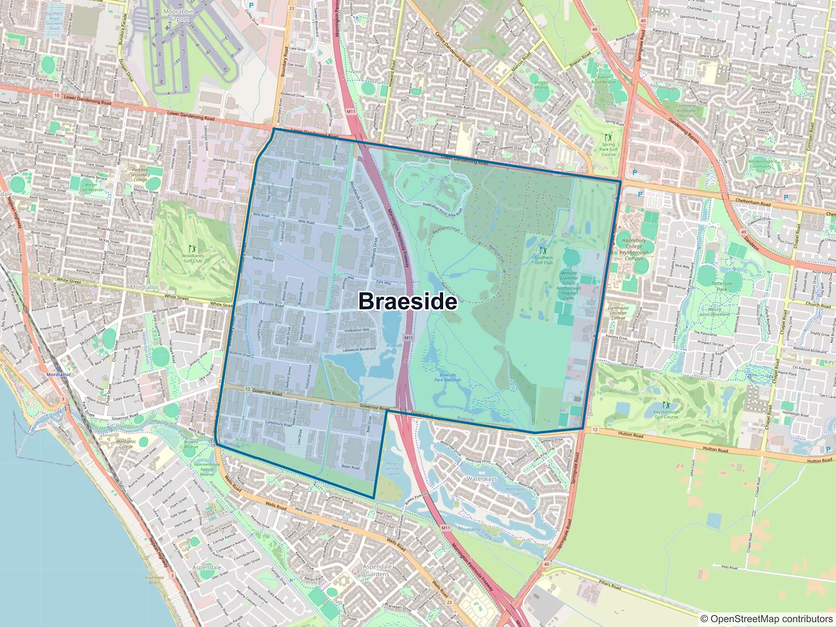 Map of Braeside, VIC, Australia