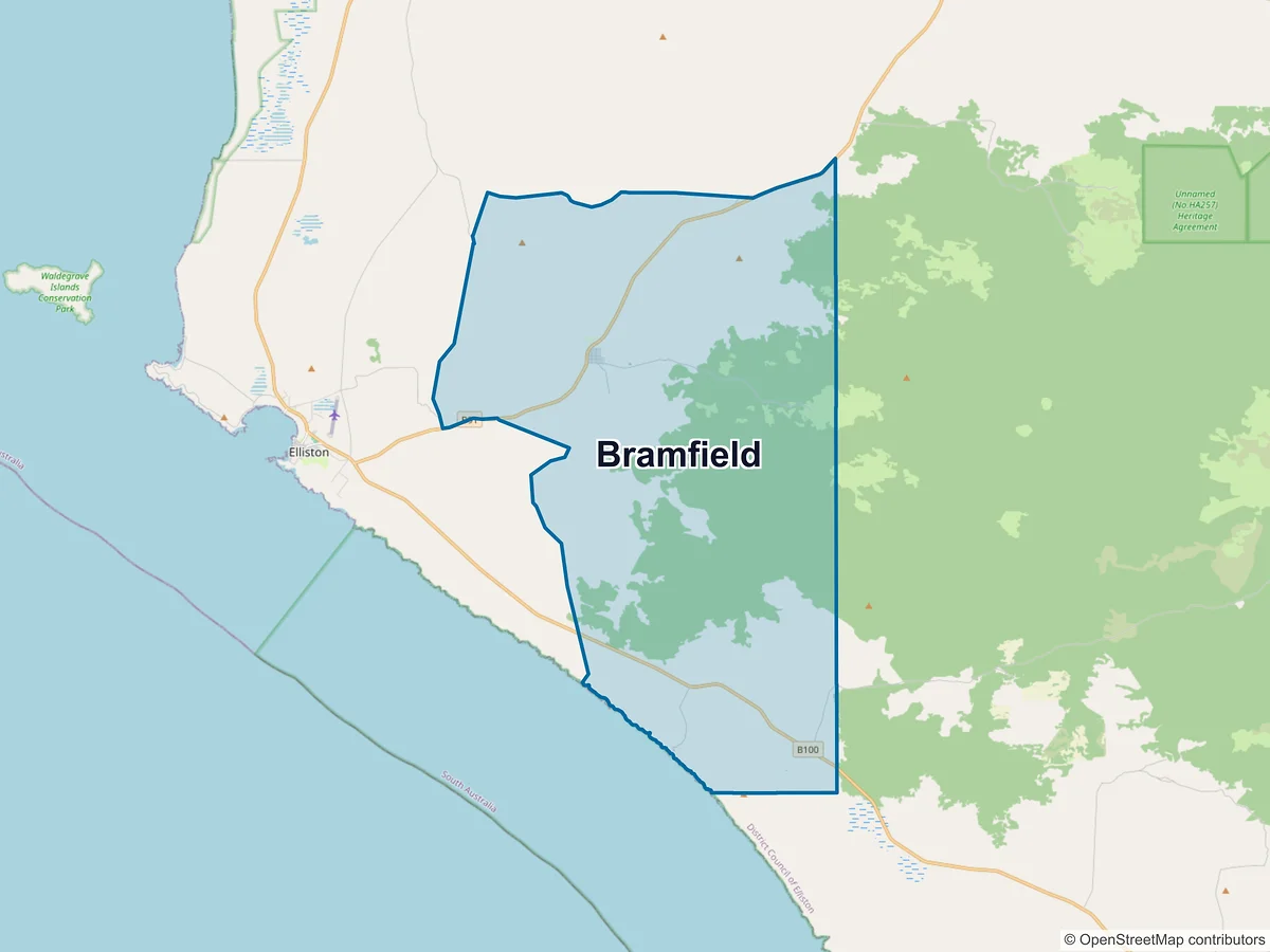 Map of Bramfield, SA, Australia