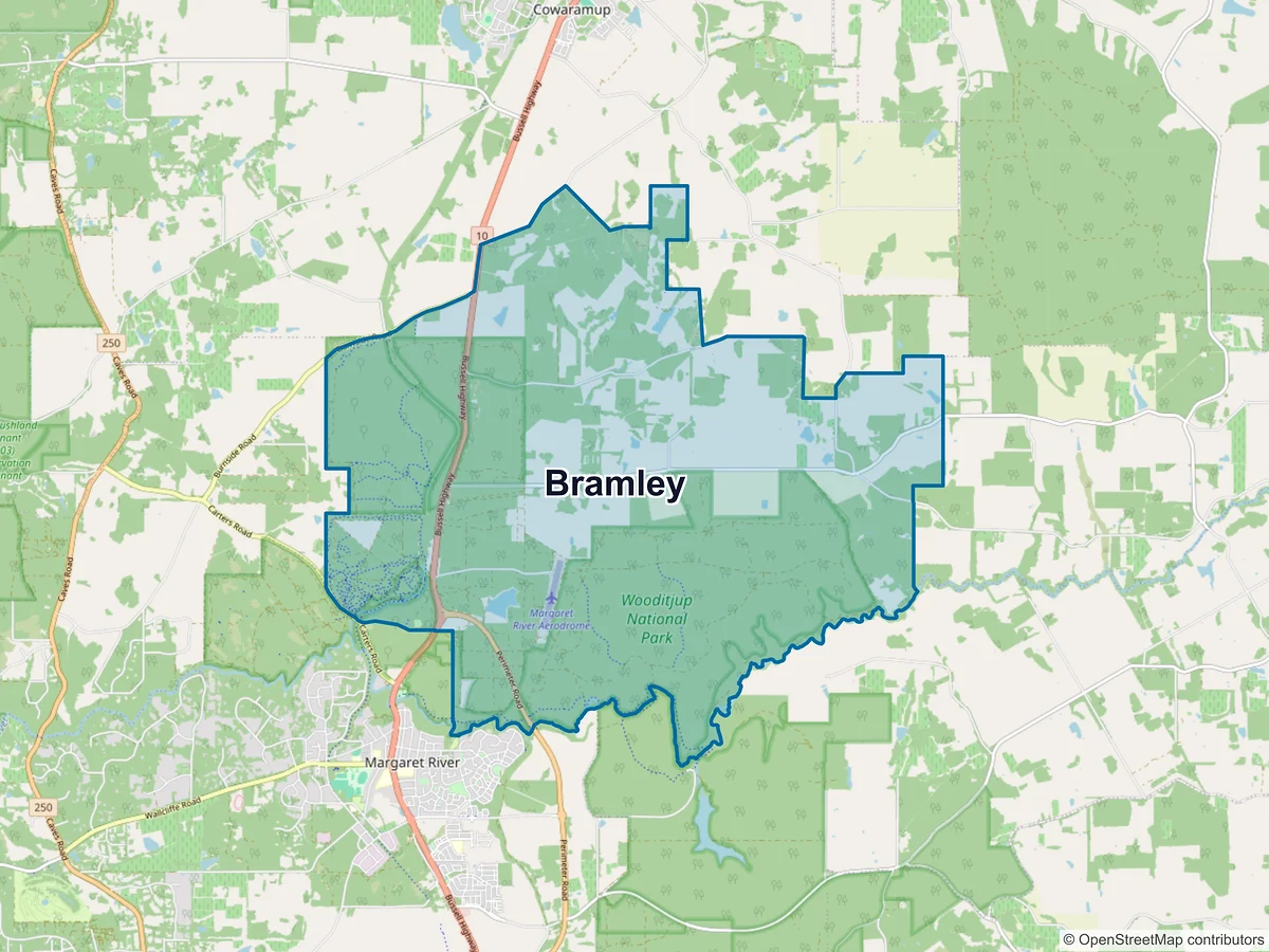 Map of Bramley, WA, Australia