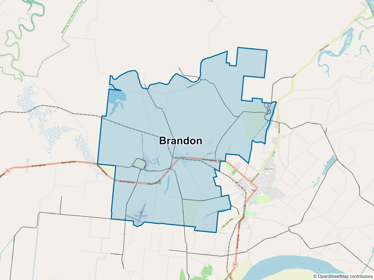 Map of Brandon, QLD, Australia