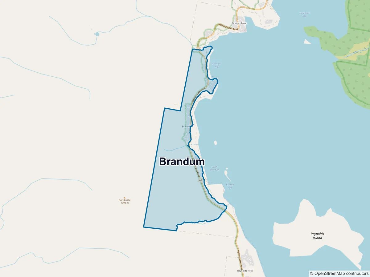 Map of Brandum, TAS, Australia
