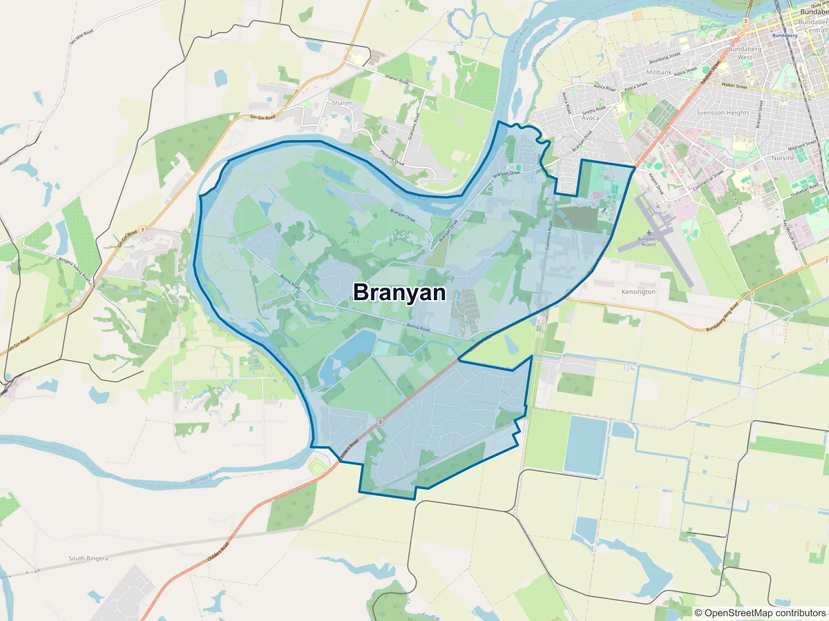 Map of Branyan, QLD, Australia