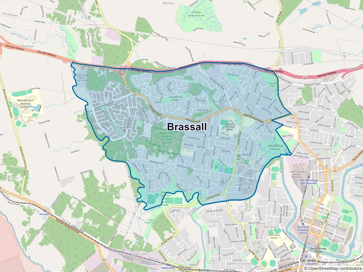 Map of Brassall, QLD, Australia