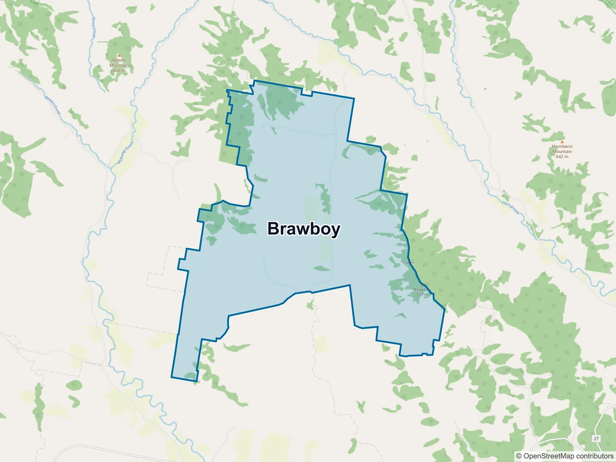 Map of Brawboy, NSW, Australia
