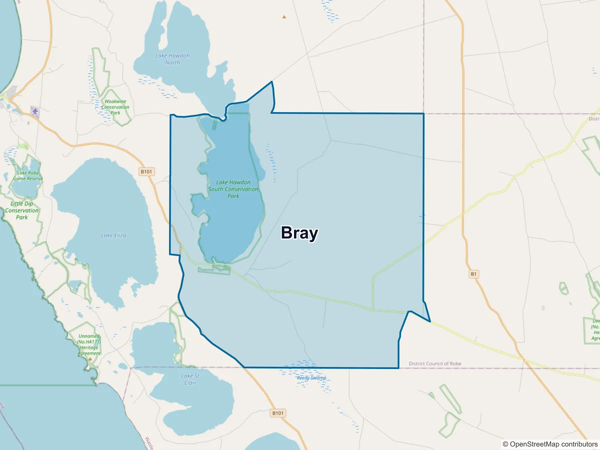 Map of Bray, SA, Australia