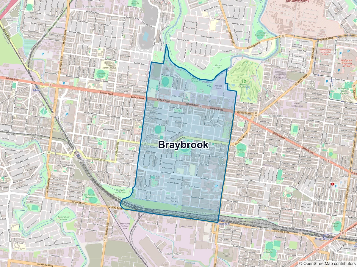 Map of Braybrook, VIC, Australia