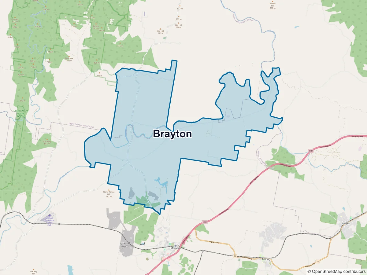 Map of Brayton, NSW, Australia