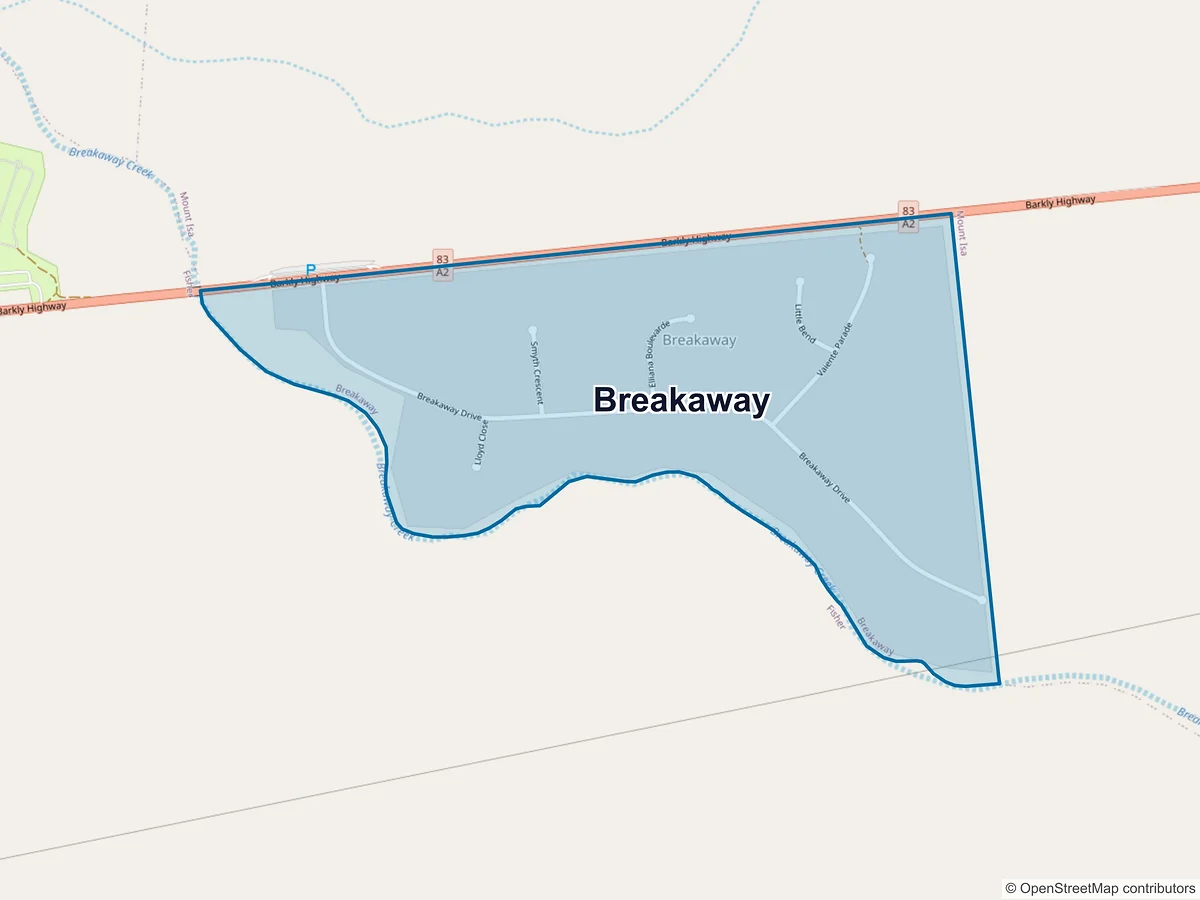 Map of Breakaway, QLD, Australia