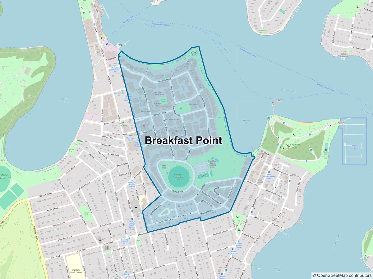 Map of Breakfast Point, NSW, Australia