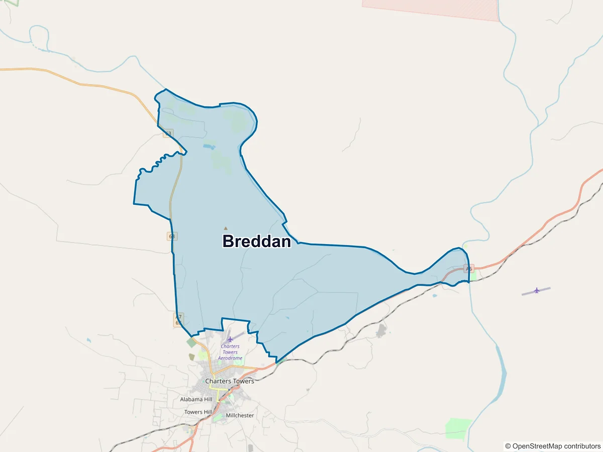 Map of Breddan, QLD, Australia