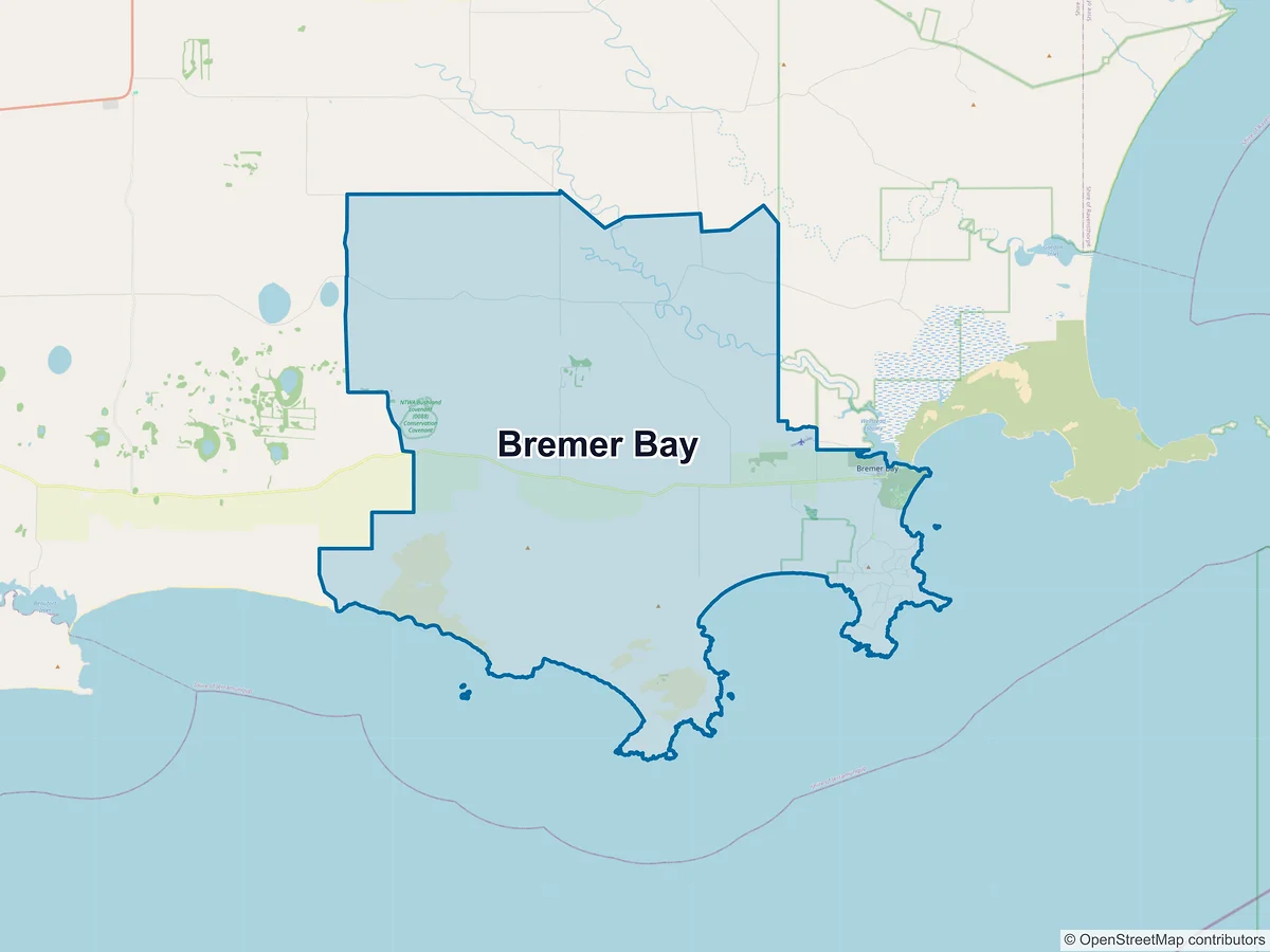 Map of Bremer Bay, WA, Australia