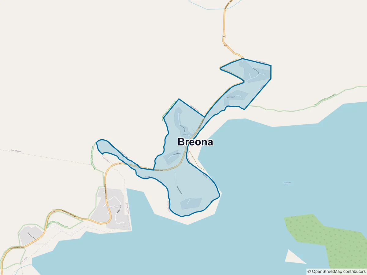Map of Breona, TAS, Australia