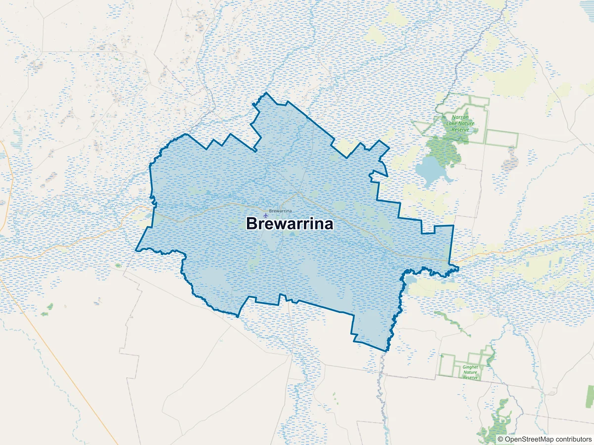 Map of Brewarrina, NSW, Australia