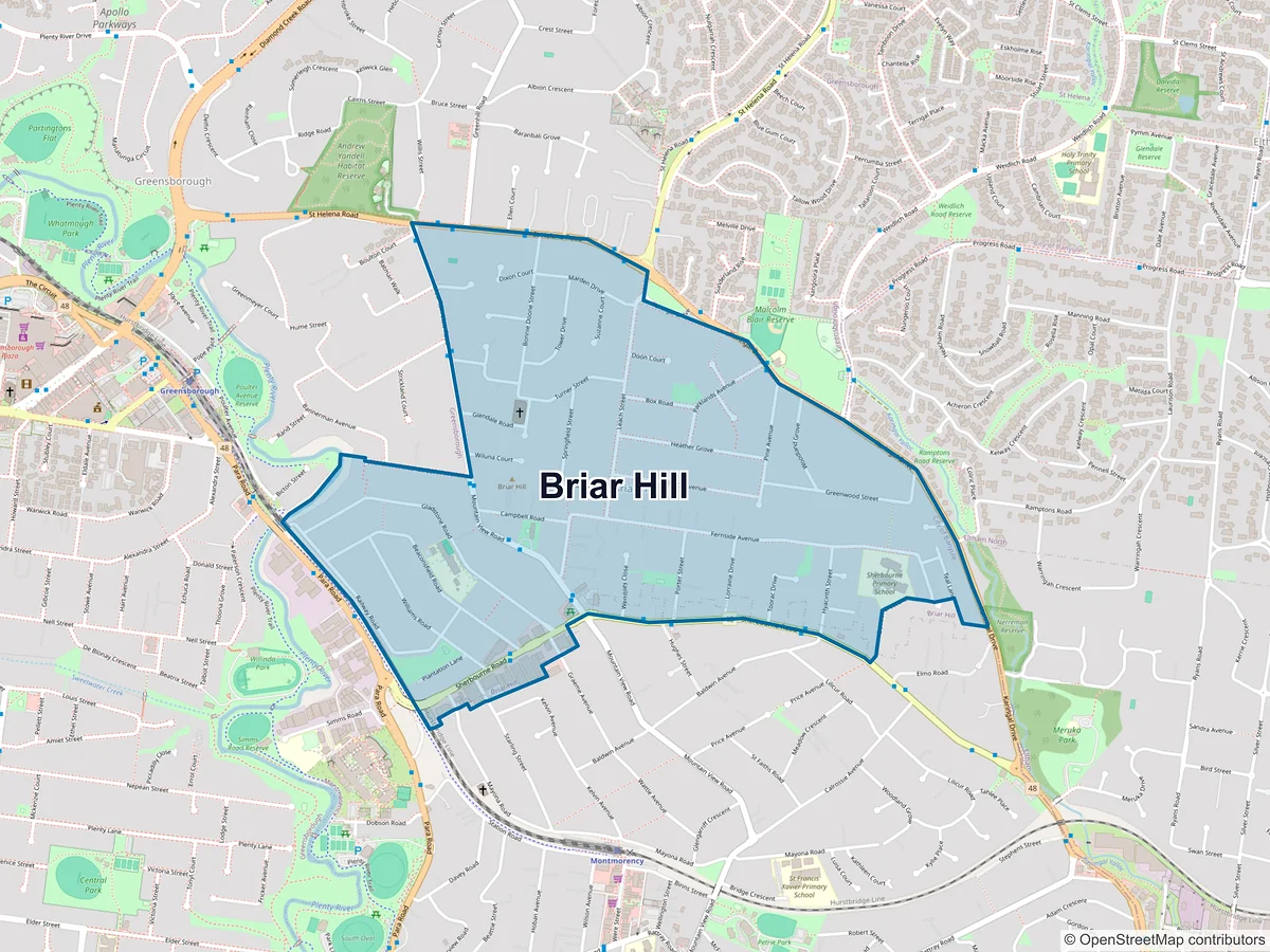 Map of Briar Hill, VIC, Australia