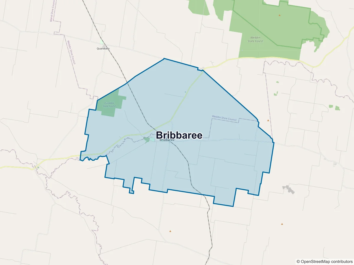 Map of Bribbaree, NSW, Australia