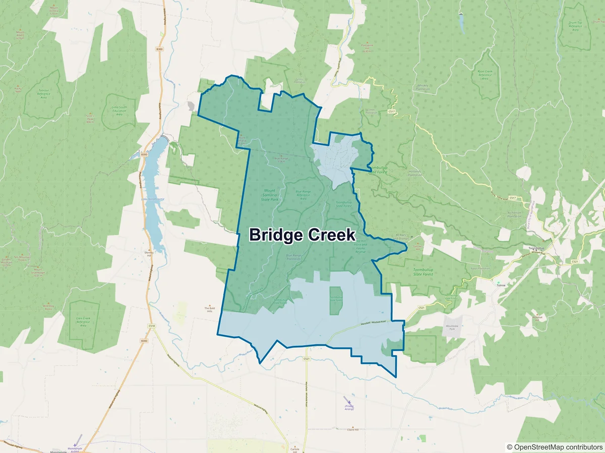 Map of Bridge Creek, VIC, Australia