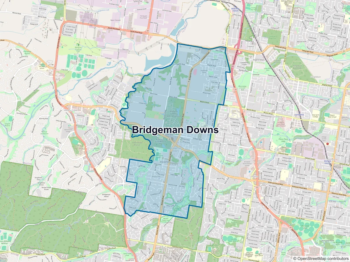 Map of Bridgeman Downs, QLD, Australia