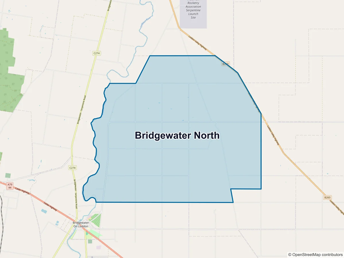 Map of Bridgewater North, VIC, Australia