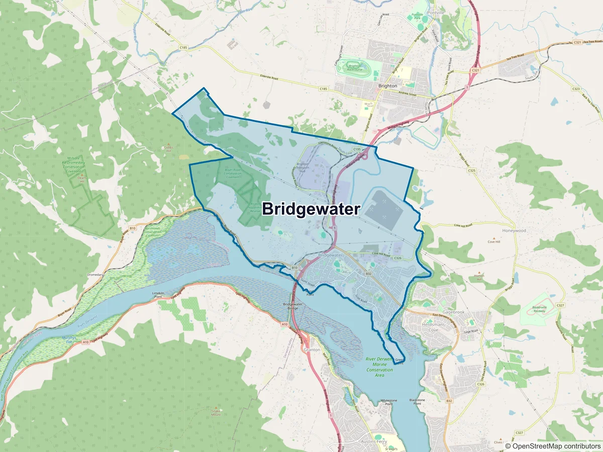 Map of Bridgewater, TAS, Australia