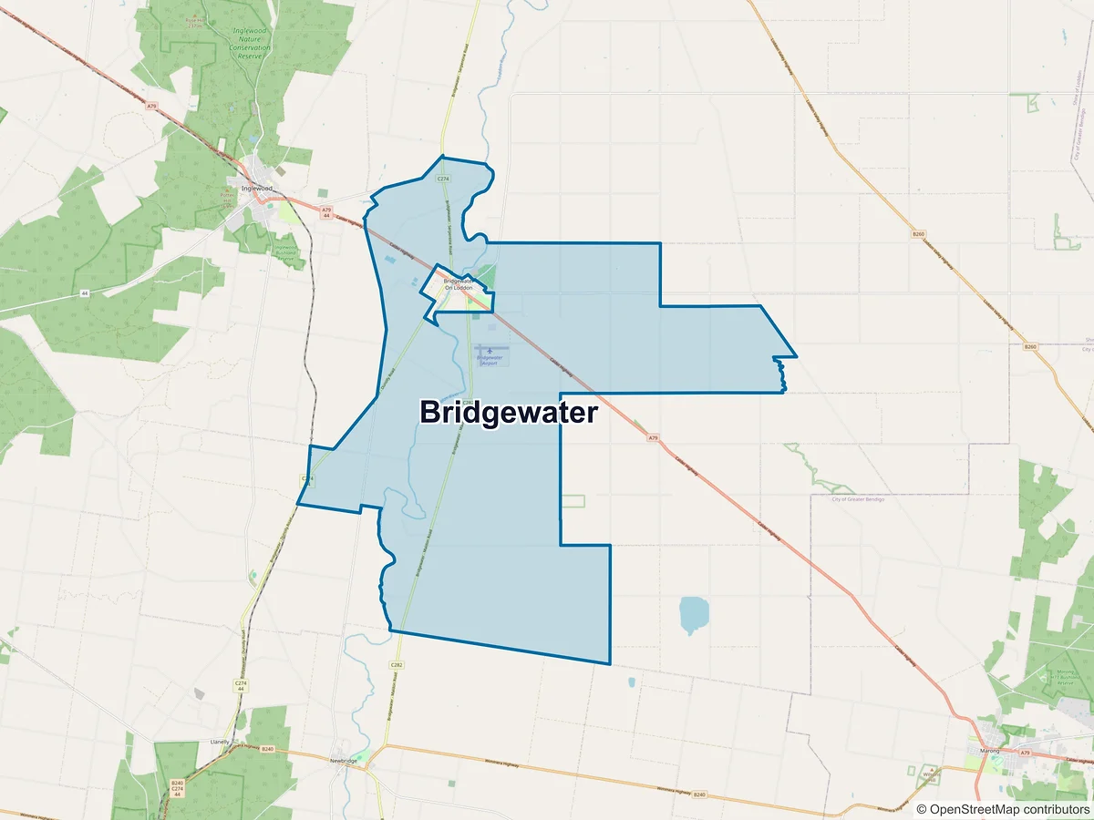 Map of Bridgewater, VIC, Australia
